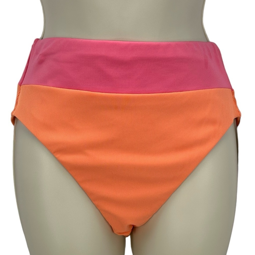 Sanctuary Repreve Smart Creation Bikini Swim Bottoms - Orange Pink - size Small
